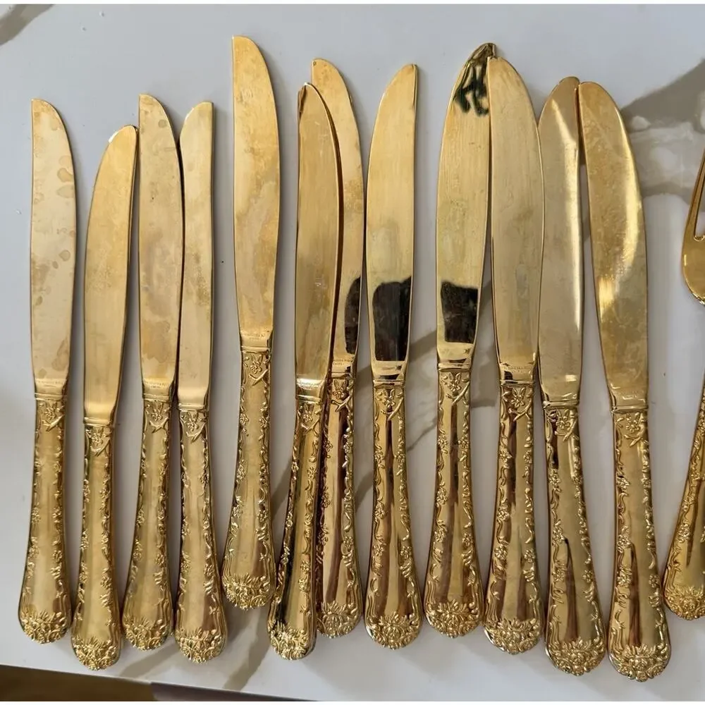 17 William Rogers Enchanted Rose Gold Plated Flatware Stainless Replacements